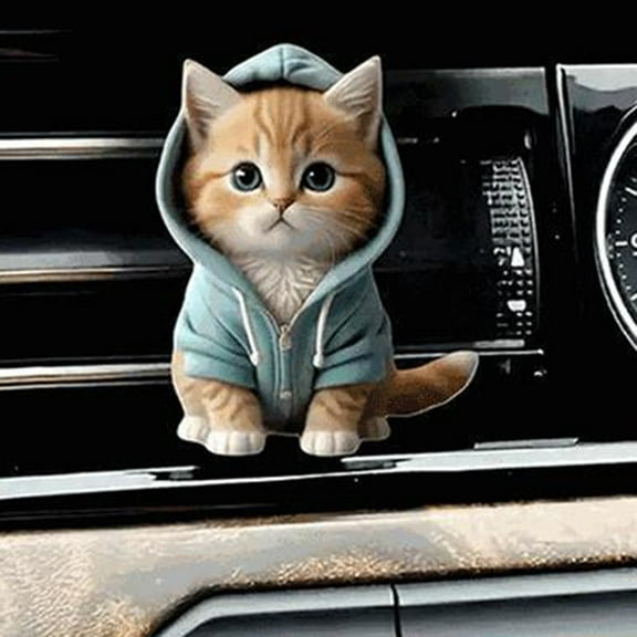 Naierhg Cute Kitten Car Vent Clips Refillable Car Diffuser Cat Air Vent Clips Car Air Freshener for Aesthetic Air