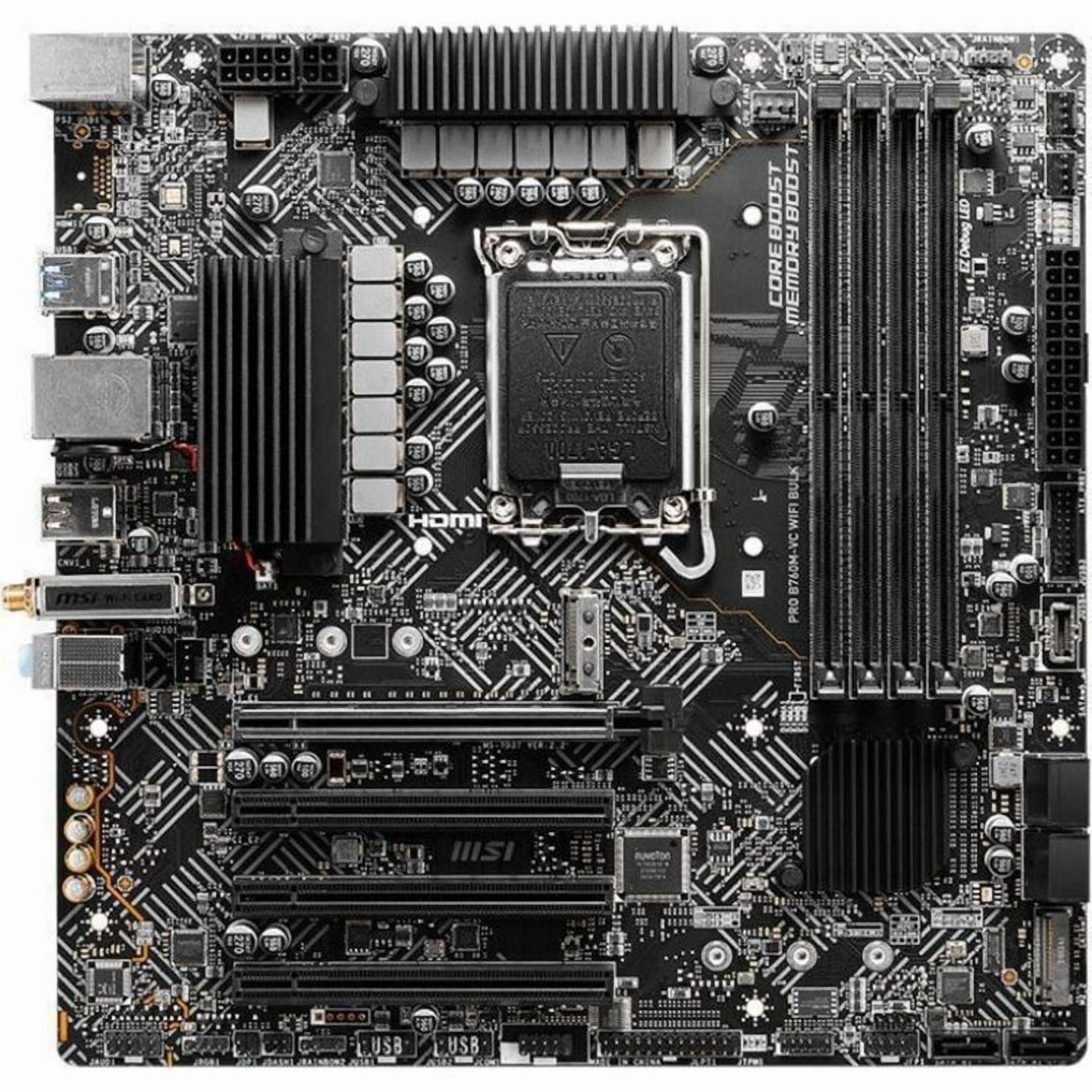 MSI B760M-VC WIFI Gaming Desktop Motherboard, Intel B760 Chipset, Socket LGA-1700, Micro ATX