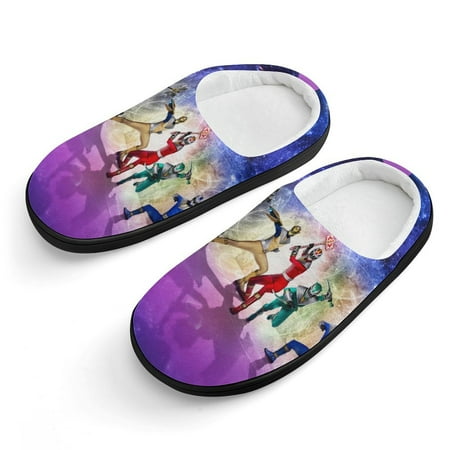

Kids Power Rangers Slippers Boys Girls Non-Slip Fuzzy House Slippers Warm Soft Plush Winter House Shoes Slip-On Shoes