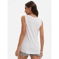thumbnail image 2 of 3-pack White Womens Tank Tops V Neck Summer Trendy Casual Loose Fit Flowy Sleeveless Shirts, 2 of 6