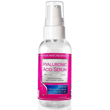 - Hyaluronic Acid Serum for Face - 100% Pure Hyaluronic Acid with Vitamins C & E - Non-Comedogenic Formula, 1 Fl Oz.