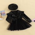 thumbnail image 3 of Robe Ligne A Printemps Automne pour Filles Manches Longues Col en Tulle Patchwork avec Chapeau, 3 of 8
