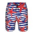 thumbnail image 4 of Kll Sea Stars Men'S Casual Summer Beach Shorts Hawaiian Shorts With Pockets-Large, 4 of 9