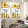 thumbnail image 2 of Mloabuc Lavender and Sunflower Kitchen Curtains 3 Piece Farmhouse Kitchen Cafe Curtain and Valances Set Short Tier Curtain,54"x24", 2 of 4