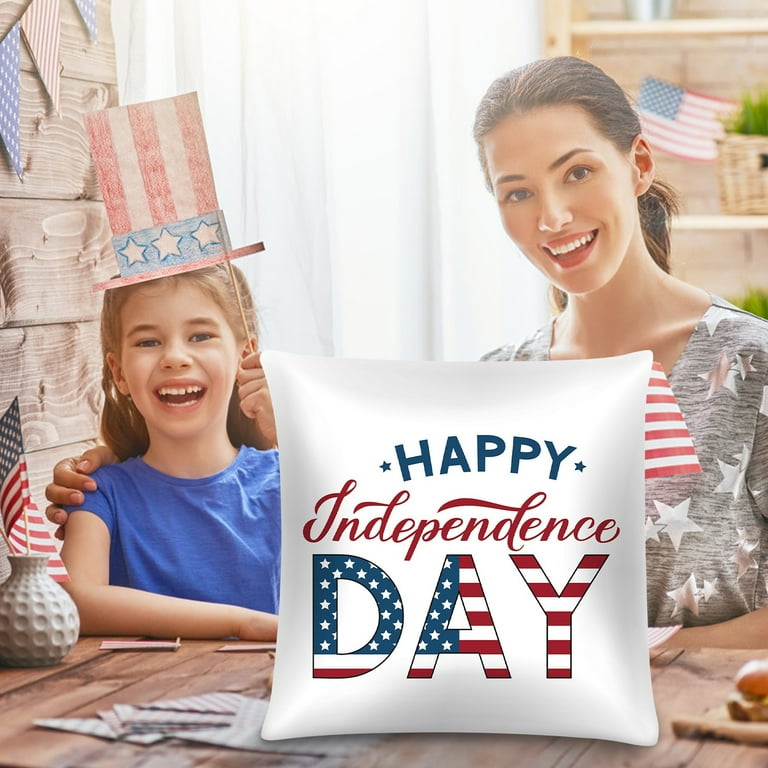 Wovilon Patriotic Throw Pillow Covers 17 X 17 Inch 4Th Of July