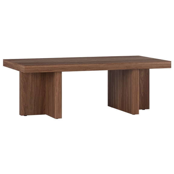 Dimitra 44" Wide Rectangular Coffee Table in Satin Walnut