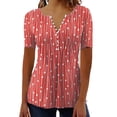 thumbnail image 1 of Women's T-Shirts V Neck Tops Casual Loose Short Sleeve Blouses Shirts Tunic Tops Blouses, 1 of 4