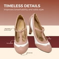 thumbnail image 3 of Chase & Chloe Women's Mary Jane Oxford Pumps - Cute Low Kitten Heels - Retro Round Toe Shoe with Ankle Strap, 3 of 5