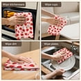 thumbnail image 6 of 2 Pcs Funny Kitchen Towels,Red Strawberry Plants Fruit Dot Pink Pattern Microfiber Dish Towels,Kitchen Tea Towels,Kitchen Towel Set (18" X 26"), 6 of 7
