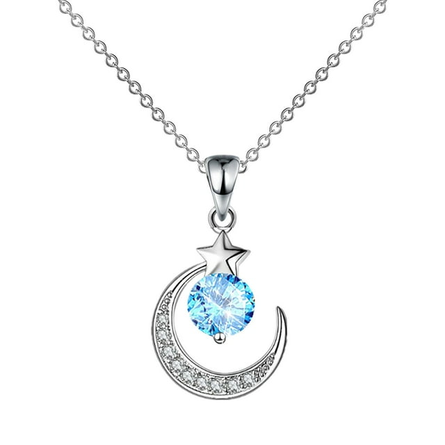 Hot Selling Diamond Necklace Creative Jewelry Temperament Diamond Moon Necklace