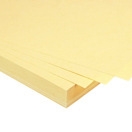 100Pcs Leather Texture Paper Binding Covers, Binding Presentation Covers, 8.5x11 Inches, 8 Mil 65 Lb, Light Yellow