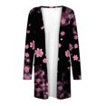 thumbnail image 3 of Cardigan for Women Floral Printed Lightweight Open Front Top Fall Casual Long Sleeve Coat with Pockets Multicolor V-Neck Winter Blouse (Multicolor XL), 3 of 4