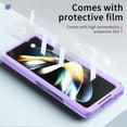 thumbnail image 4 of MonsDirect for 7.6 inch Samsung Galaxy Z Fold 4 5G 2022 Case, Anti-Fall Shockproof Hard PC Back Shell with Kickstand, Shell Membrane Integrated & Soft TPU Retractable Hinge for Galaxy Z Fold 4, Purple, 4 of 7