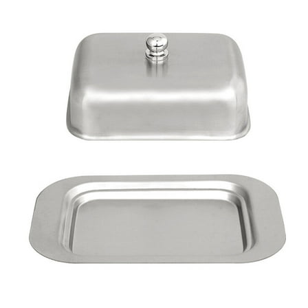 Stainless Steel Butter Box Bread Tray Household French Dish Container Supply Keeper Dessert Sealed