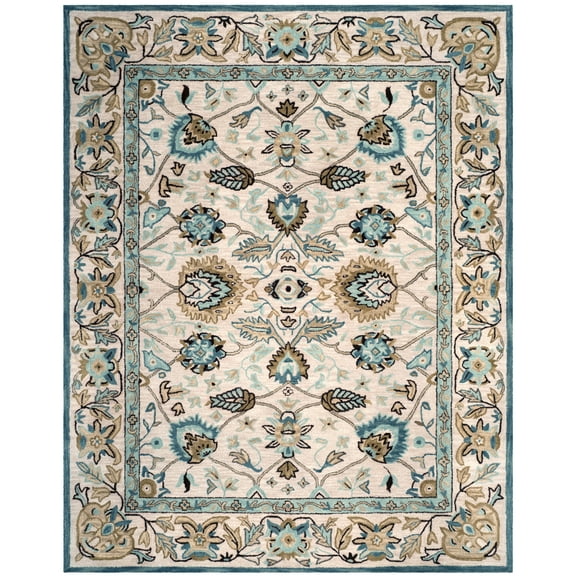 SAFAVIEH Antiquity Weldon Oriental Wool Area Rug, Peacock/Blue, 9' x 12'