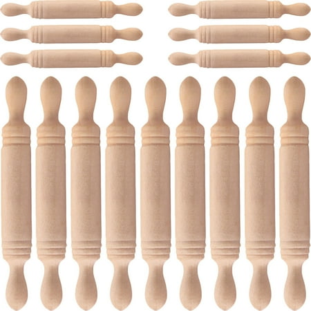 

30Pcs Wood Miniature Rolling Pin Small Dough Rolling Pin Kids Pretend Play Toys