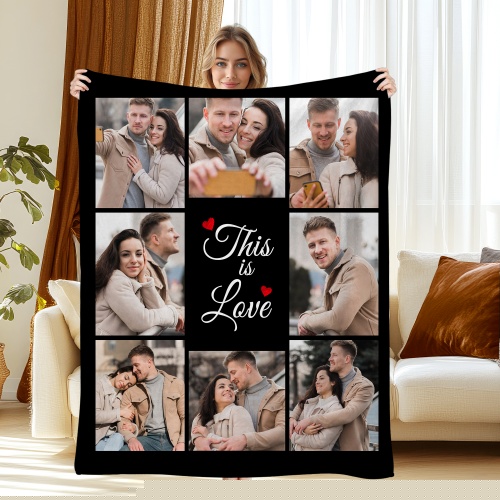 Style2, variant on Custom Blanket with Photos, Printed in USA, Personalized Text Customized Blanket for Valentine's Day, Gift for Father Mother's Day, Christmas,30"x40"