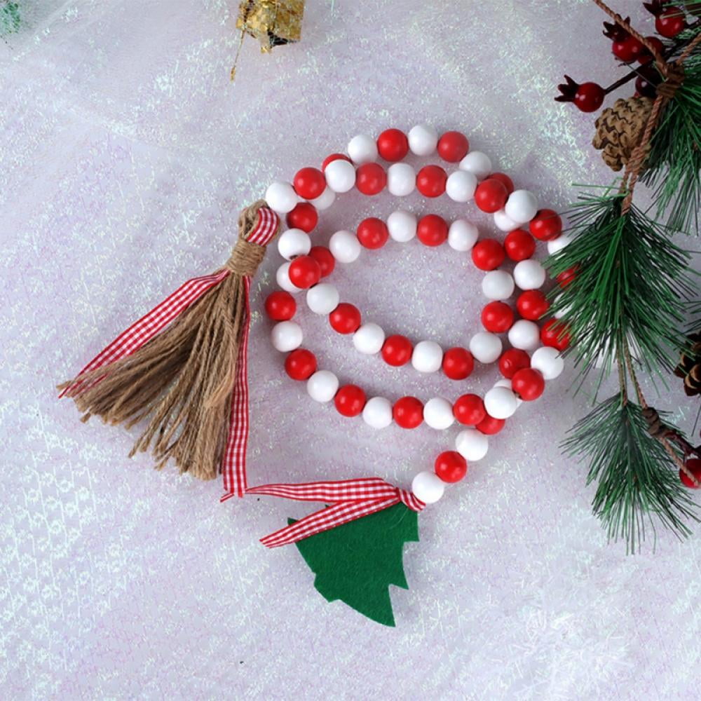 Pearl Bead Garland Christmas Decorations Hook on Wall to Hang Rope Mirror  Trim A Home Christmas Decorations Christmas Decor Ornaments Creative Star  Bow Wooden Window Door Home Decoration Tree Pendant 