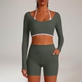 thumbnail image 5 of Workout Sets for Women Long Sleeve Backless Wrap Crop Tops and High Waisted Biker Shorts Summer 2 Piece Pilates Gym Yoga Sets, 5 of 8