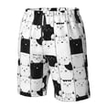 thumbnail image 6 of Uemuo Doodle Cute Cat Pattern Men's Swim Trunks Hawaiian Beach Bathing Suit Swimsuits Beach Quick-Dry Shorts with Pockets-Small, 6 of 9