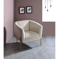thumbnail image 2 of ACME Fauteuil d'Appoint en Velours avec Dossier en Tonneau Beige et Or, 2 of 7