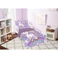 thumbnail image 4 of JJCOITR Rainbow Unicorn Bedding Set Full Purple Unicorn Comforter Sets with Stars Cloud for Girls Kids Teens Children Adults Bedroom Decor All Season 3 Pieces, 4 of 5