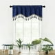 thumbnail image 1 of Cortina de gasa con flecos de color azul sólido, cortinas de ventana con flecos elegantes, 1 of 6