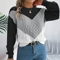 thumbnail image 5 of ZRGHAOYLQ Color Block Knit Sweater for Women Long Sleeve Chunky Pullover Sweaters Fashion 2025 Winter Shirts Cozy Soft Crew Neck Jumper Top Casual Warm Tops, 5 of 8