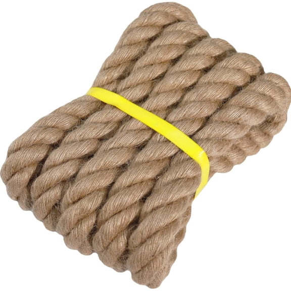 Twisted Manila Rope Jute Rope (1.5 Inch x 10 Feet) Natural Thick Hemp Rope for Docks, Railings, Climbing, Landscaping, Decorating
