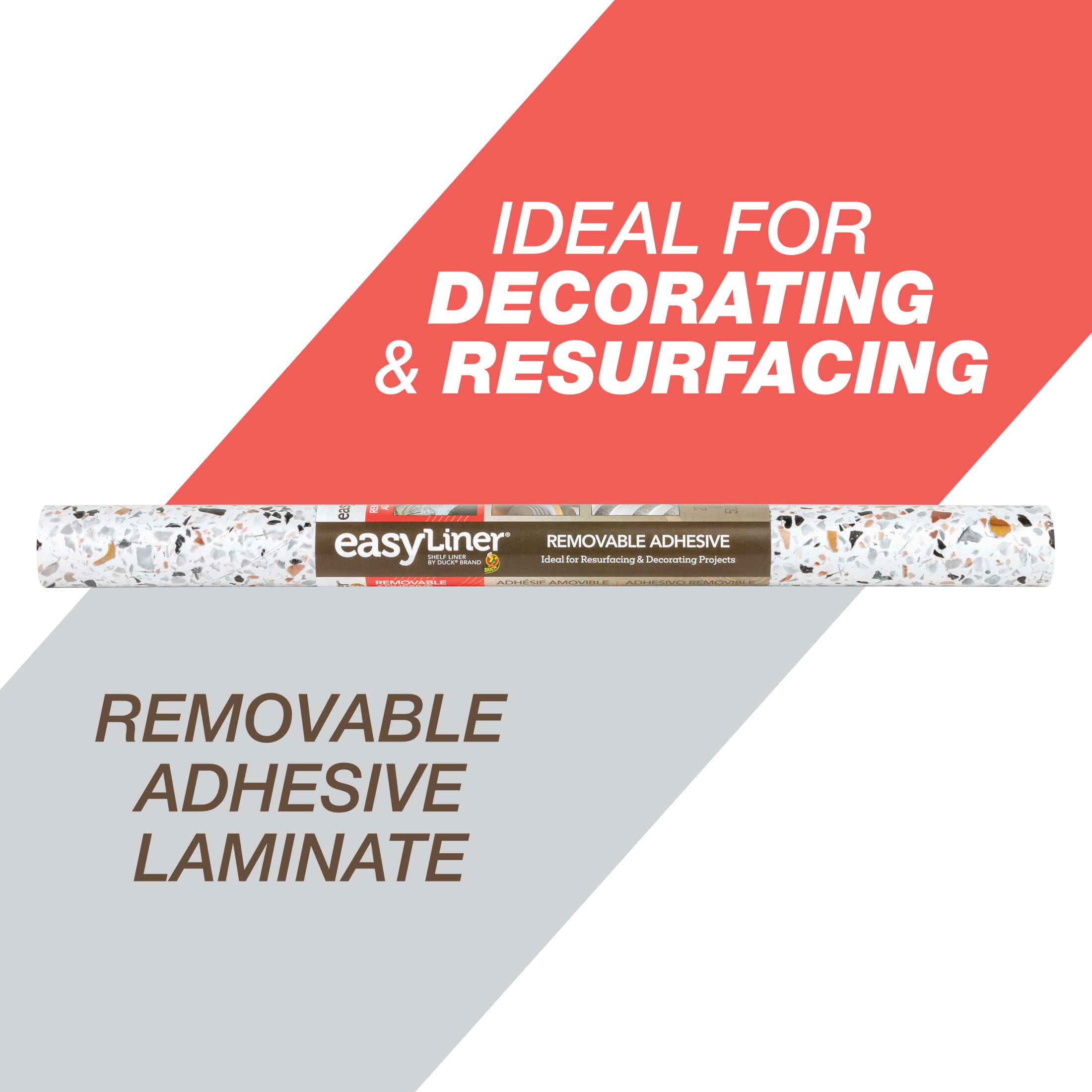(2 pack) EasyLiner Removable Adhesive Shelf Liner, Terrazzo 20" x 15' Roll