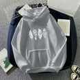 thumbnail image 3 of Women's Floral Printed Hoodies Drawstring Flower Graphic Pullover Sweatshirt Long Sleeve Casual Tops with Pocket, 3 of 5