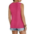 thumbnail image 5 of Sevevn Women's Casual Solid Color Lock V-neck Sleeveless Top Hot Pink XXL Gift for Girls, 5 of 8