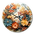 thumbnail image 2 of Designart "Floral Wreath in Beige and Orange III" Floral Oversized Wall Clock, 2 of 5