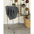 thumbnail image 3 of DecMode Gray Metal Deep Set Wire Basket Storage Cart with Wheels, 3 of 14