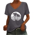 thumbnail image 2 of Womens Hawaiian T-Shirts,Womens Cute Tropical Print Graphic Tee Shirts Vneck Short Sleeve Casual Summer Beach Vacation Shirts Tops, 2 of 5