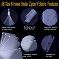 thumbnail image 2 of 30Pcs A6 Sizes Binder Pockets, Notebook Binder Loose Leaf Bags, Translucent Binder Zipper Folders, Waterproof Binder, 2 of 5