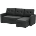 thumbnail image 3 of Kingfisher Lane Transitional Fabric Reversible Sleeper Sectional in Dark Gray, 3 of 9