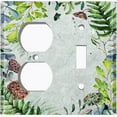 thumbnail image 4 of Metal Light Switch Plate Cover Lotus Pods Plant Leaves Frame Green FLW018, 4 of 13
