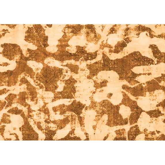 Ahgly Company Indoor Rectangle Abstract Orange Modern Area Rugs, 6' x 9'
