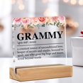 thumbnail image 4 of Grammy Gifts From Granddaughter Grandson, Gifts for Grandma Birthday Christmas Mother's Day, Grammy Definition Clear Acrylic Desk Decorative Sign for Home Bedroom Decor, 4x4 Inch, 4 of 4