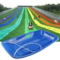 thumbnail image 3 of Snow Sled Boat Flying Board Downhill Pull Rope Flyer Heavy Duty Toboggan Sledge Sleigh Blue, 3 of 8