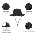 thumbnail image 3 of Sombrero de cubo impermeable para lluvia para mujer, de ala ancha, de verano, UPF50+, sombrero de vaquero para el sol, sombrero de playa flexible suave y plegable para hombre, 3 of 5
