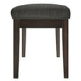 thumbnail image 2 of Chelsea Lane Espresso Wood Linen Upholstered Bench, Dark Gray, 2 of 5