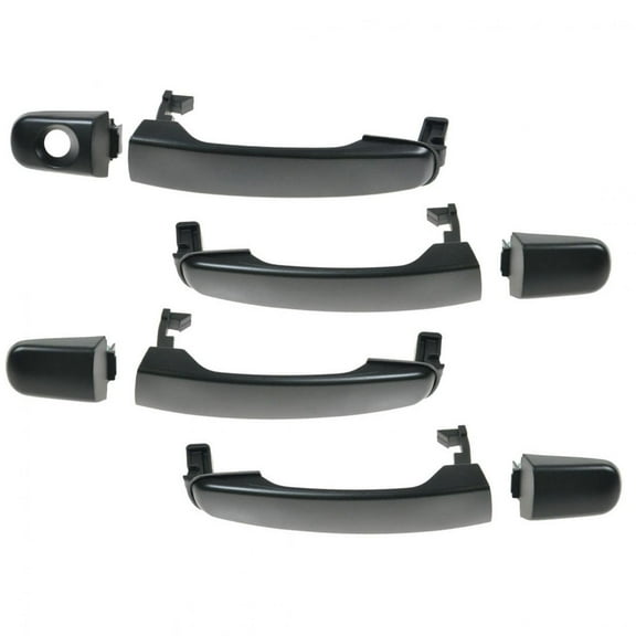 TRQ Door Handles Outside Exterior Black Set of 4 for Chevy GMC Pontiac Saturn DHA36942