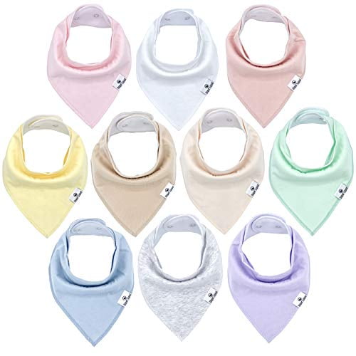 Style 2 Pack of 8 Drool Bibs Diealles Shine Triangular Scarf Bibs Unisex Adjustable Muslin Bandanas for Baby Soft & Absorbent Bandana for Baby