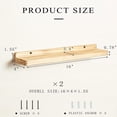 thumbnail image 5 of 2PCS Wood Floating Shelves 16 inch Wall Mount Wide Wooden Wall Shelves for Bedroom Kitchen Living Room, 5 of 5