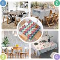 thumbnail image 4 of Colorful Geometric Chevron Pattern Square Tablecloth,Waterproof Square Table Cover,Wipeable Spillproof Washable Table Cover for Home Kitchen Party Decor 52"x52"(132x132cm), 4 of 6
