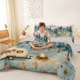 thumbnail image 4 of Manfei Lovely Camper 7 Pieces Full Size Bedding Sets,Green Pine Trees Pattern Full Size Bed in a Bag,Light Gray Reversible, 4 of 7