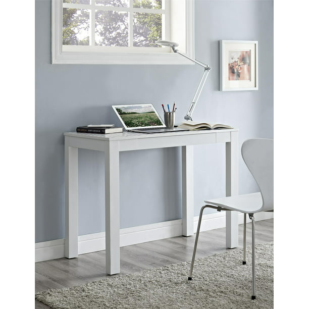 Ameriwood Home Glyndon Computer Desk, Thin White Desk With Drawers