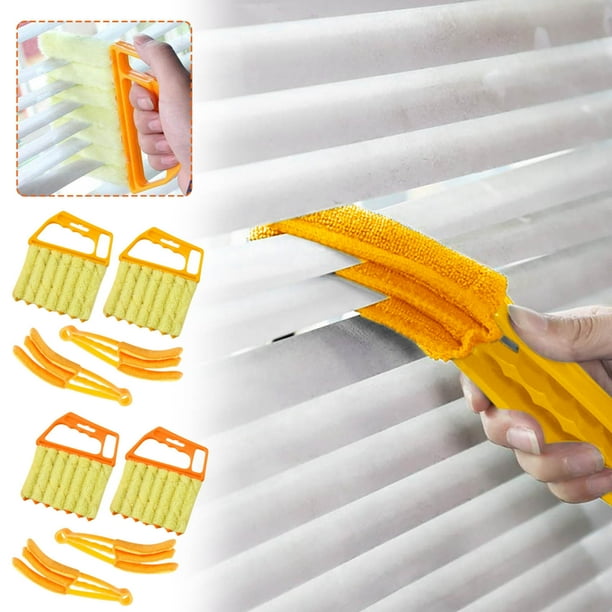 Cepillo de limpieza para cortinas y persianas Herramienta desmontable 12 x 7 x 1 cm Limpia persianas de una sola vez con mango ergonómico para rejillas de ventilación de ventanas y